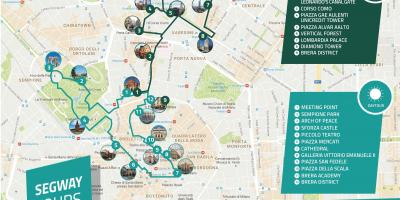 Milan pěší turistické mapy
