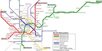 Milan mapa metro 2016