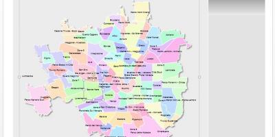 Mapa milána okresů