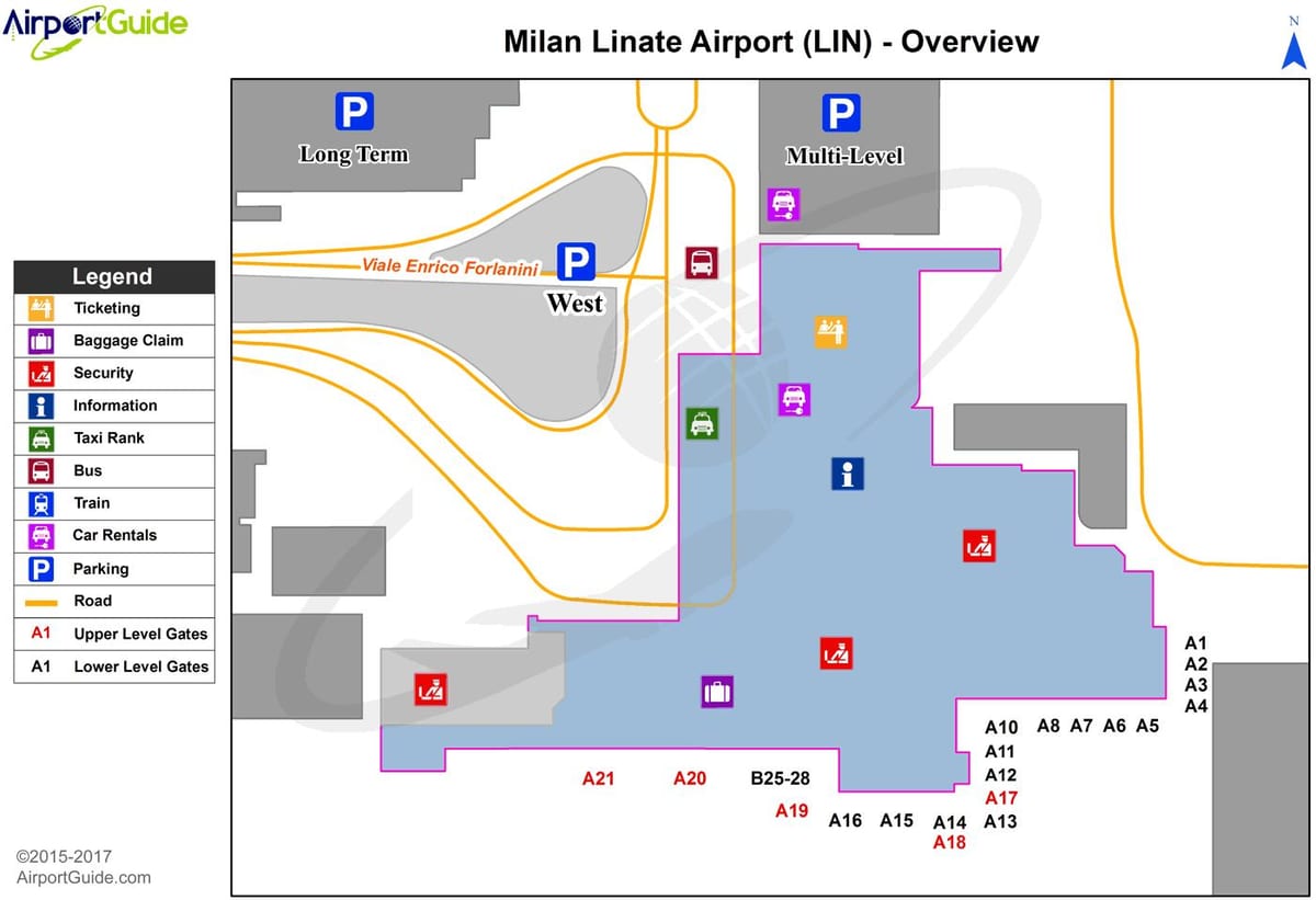 milán linate mapě
