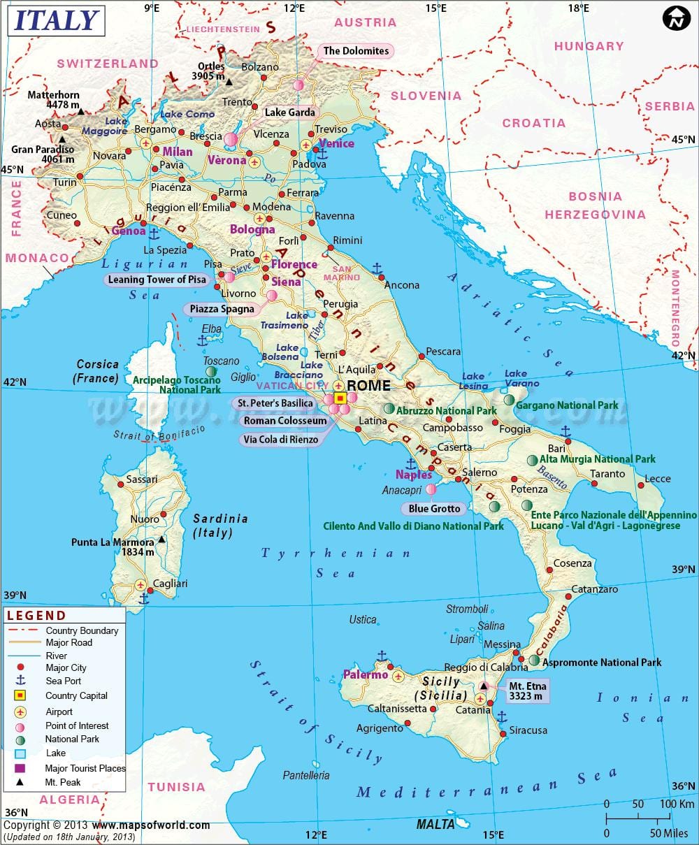 mapa milána a okolí