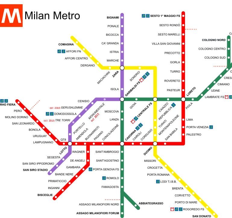 milán itálie nádraží mapě