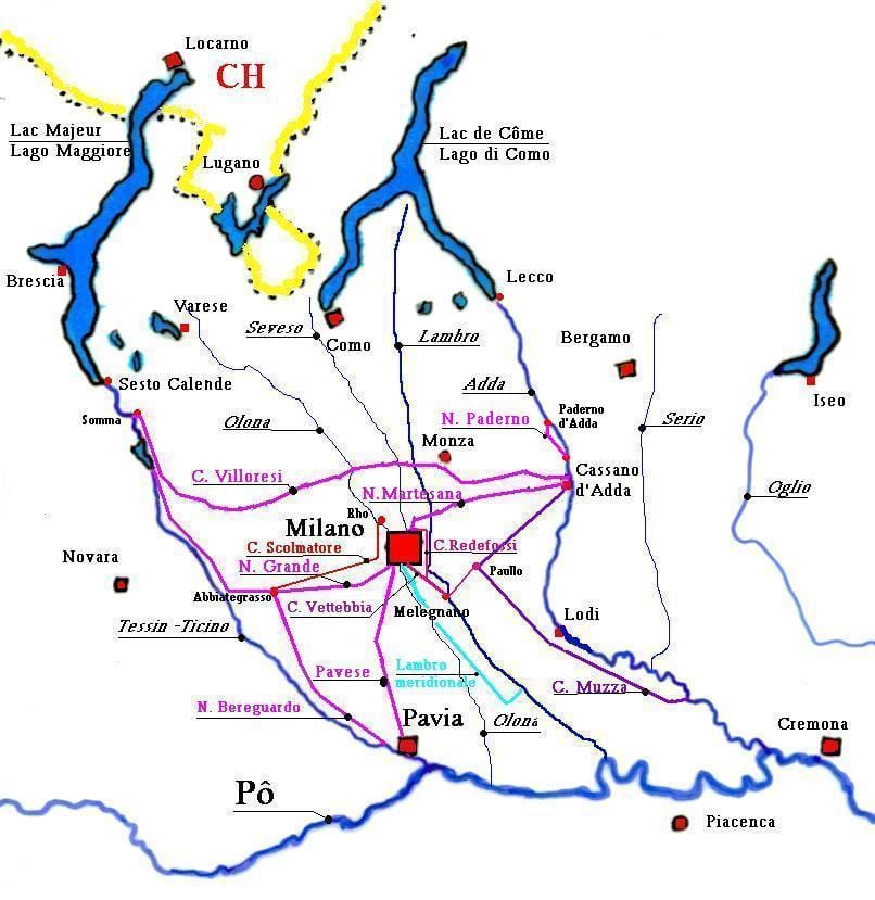 mapa milan navigli district