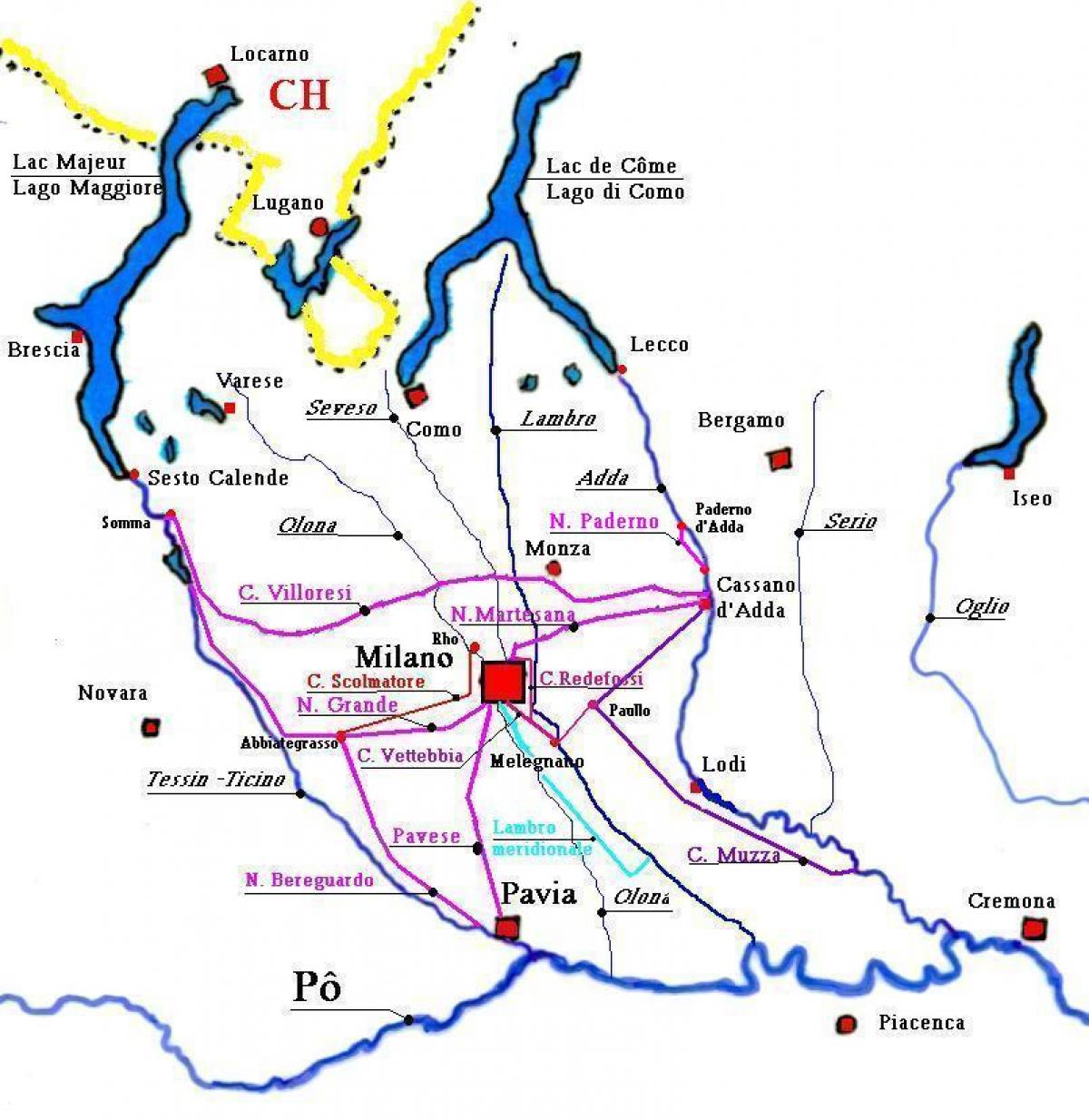 mapa milan navigli district