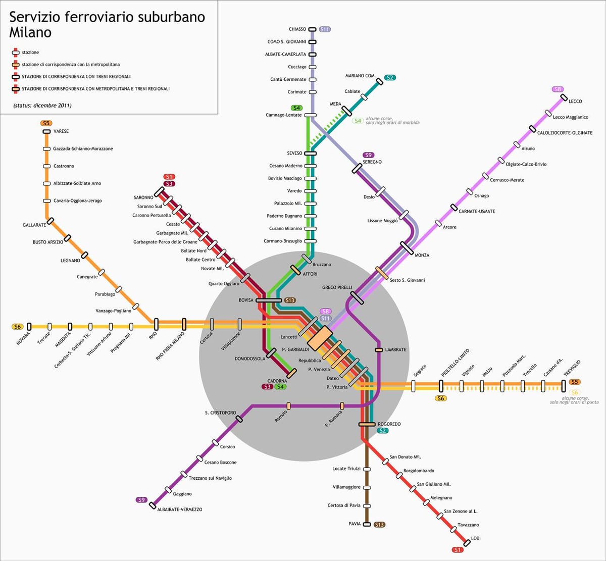 mapa milána, tranzit 