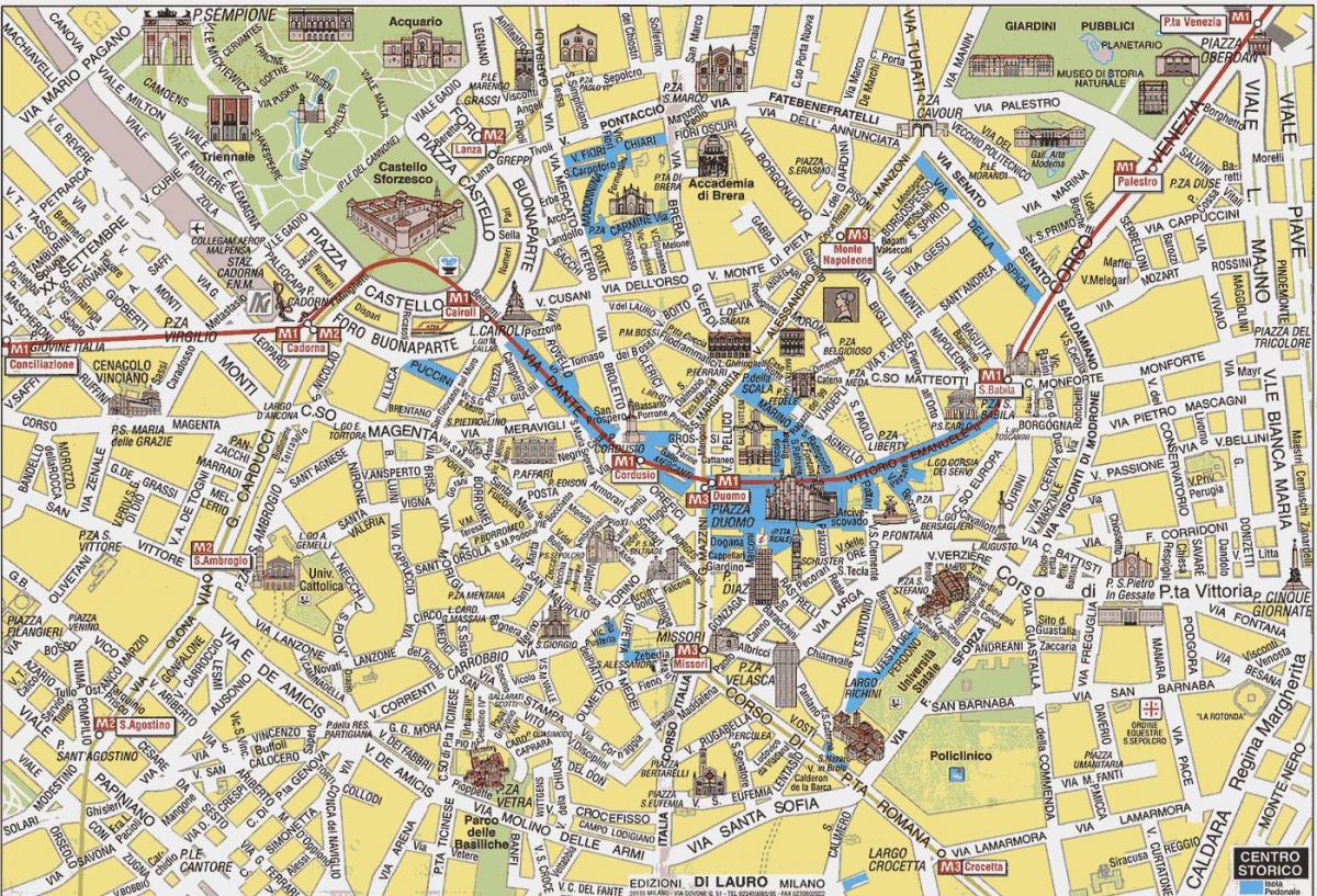 milan mapa města s atrakcemi