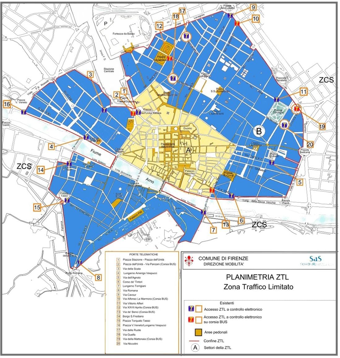 mapa milána ztl zóny