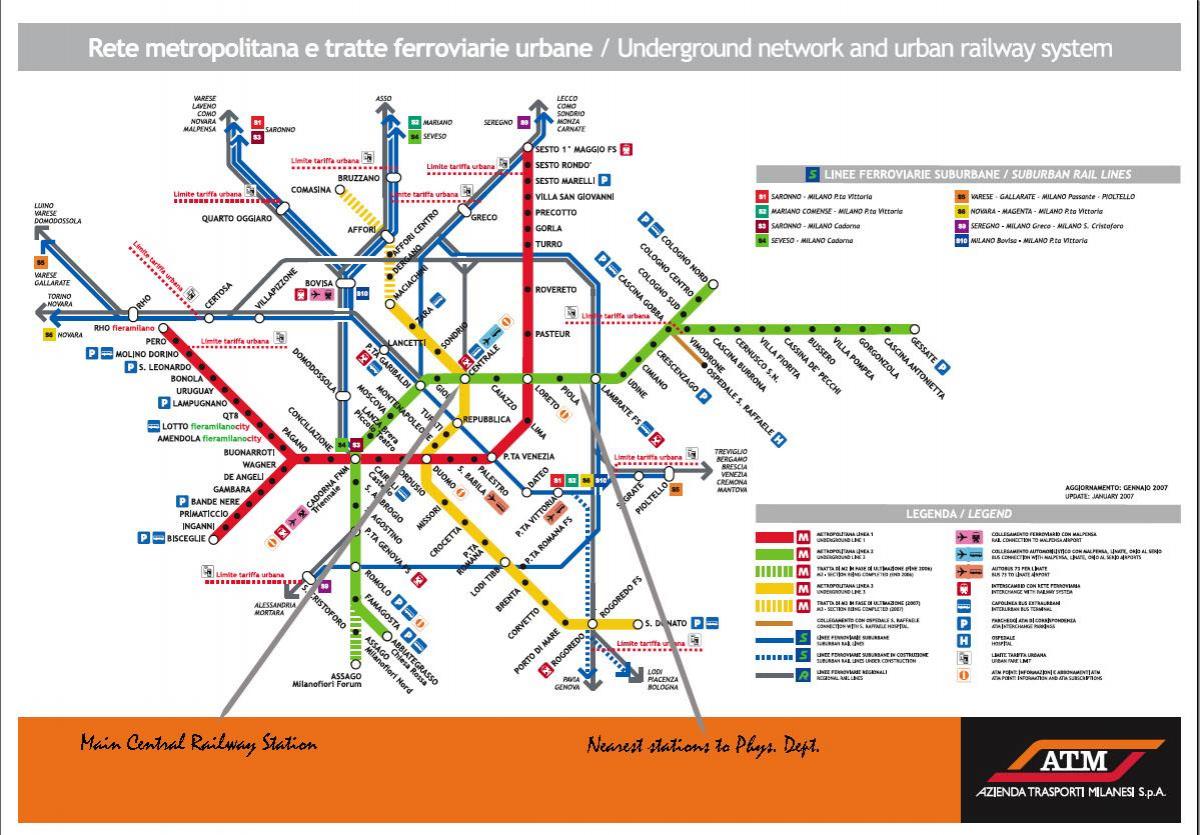 mapa vlakového nádraží milan centrale