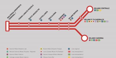 Malpensa express vlak mapě