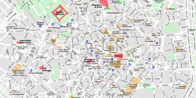 Mapa střední milán itálie