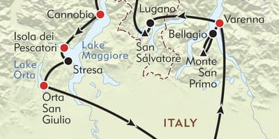 Mapa milána jezera