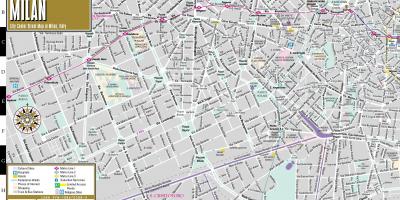 Ulice mapa milan city centre