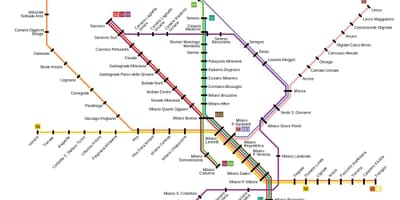 Milano vlak mapě