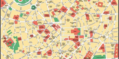Milan, itálie city center mapě