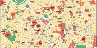 Milan, itálie city center mapě