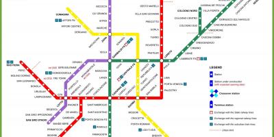 Metro milano mapě