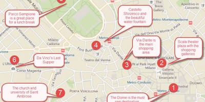 Mapa poslední večeře milan